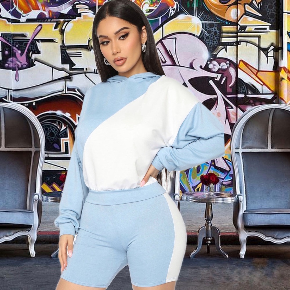 Fashion Nova French Terry Colorblock Lounge Biker Shorts